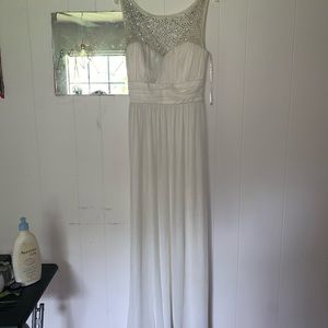 White maxi prom dress